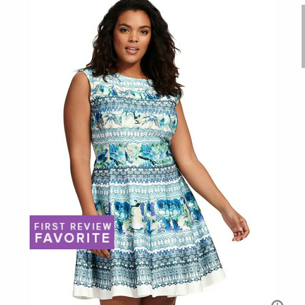 Julian Taylor - Mixed Print Dress in Green & Blue